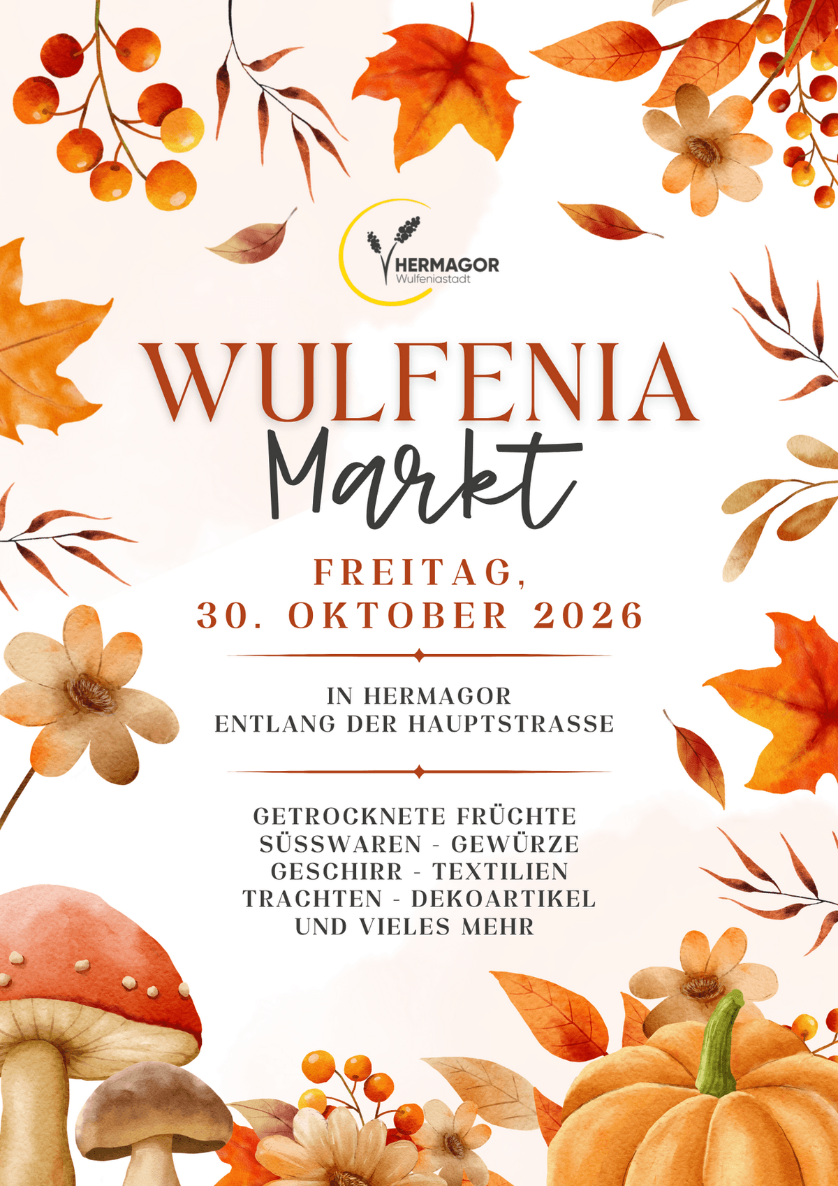 Einladung zum Wulfeniamarkt am 30. Okt. 2026 in Hermagor