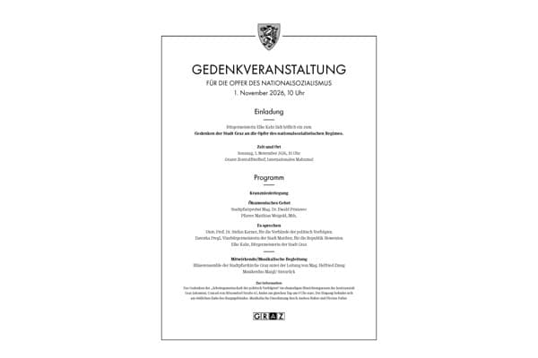GEDENKVERANSTALTUNG - FÜR DIE OPFER DES NATIONALSOZIALISMUS