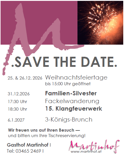Familien-Silvester beim GH Martinhof