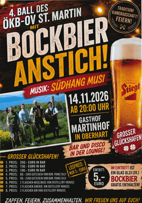 Bockbieranstich des ÖKB-OV St. Martin