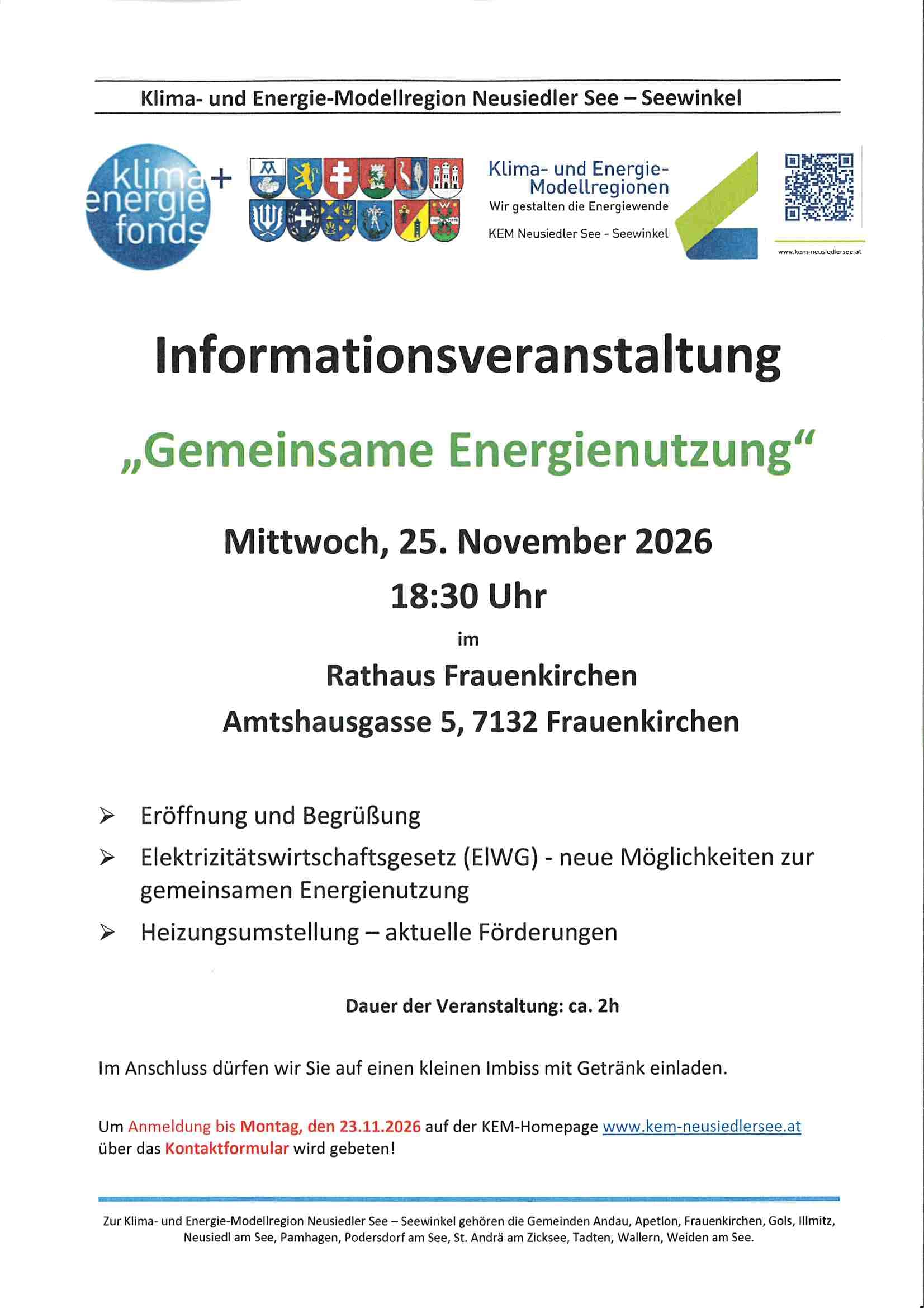 Informationsveranstaltung „Gemeinsame Energienutzung“