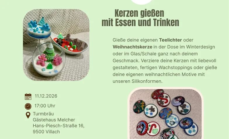 Kerzen gießen mit Essen und Trinken