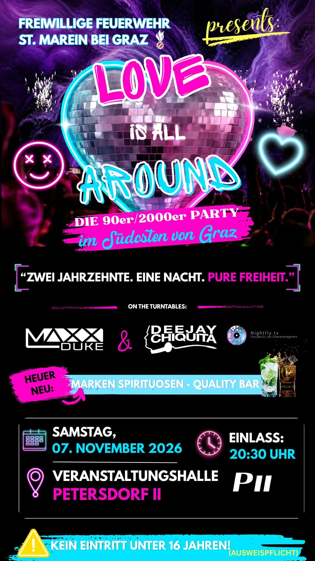 LOVE IS ALL AROUND – die 90er und 2000er Party im Südosten von Graz